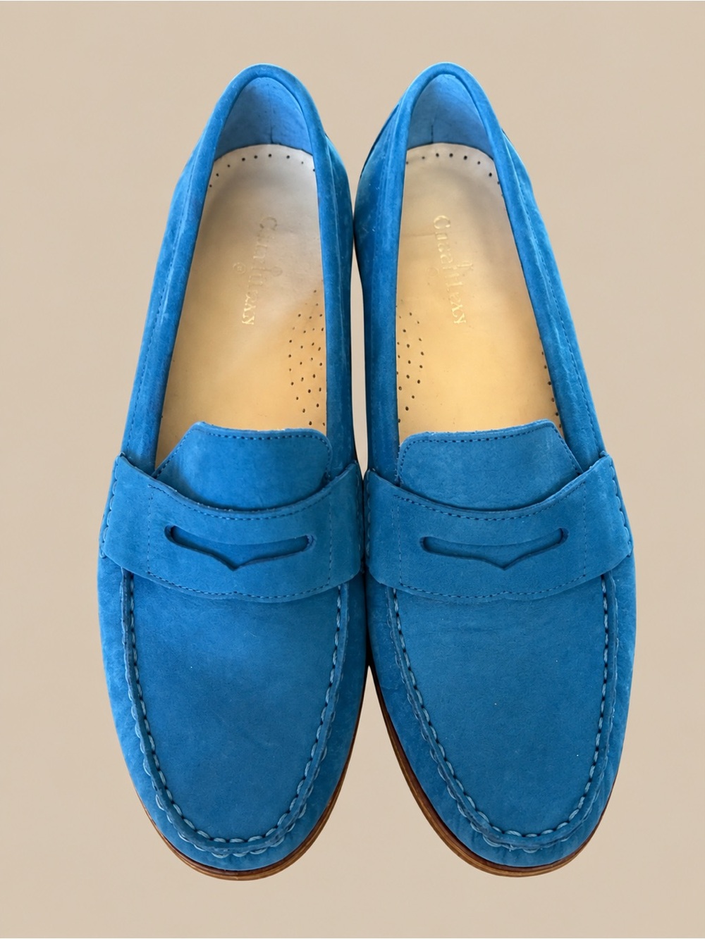 Cole Haan Blue Suede Penny Loafers Women’s 8.5 Driving Moc Shoes